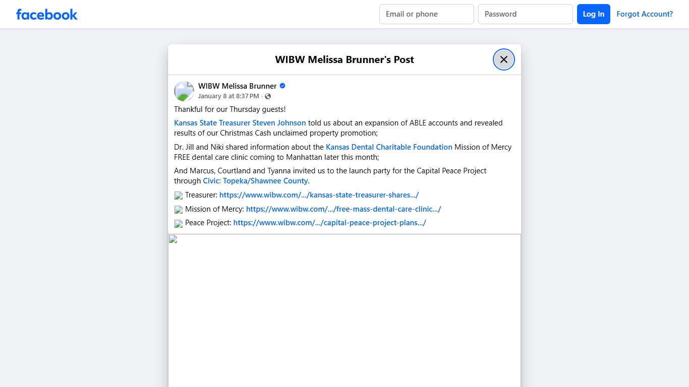 Thankful for our Thursday guests!... - WIBW Melissa Brunner Facebook